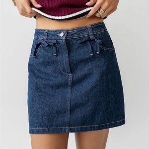 Bohme Dark Blue Denim Mini Skirt